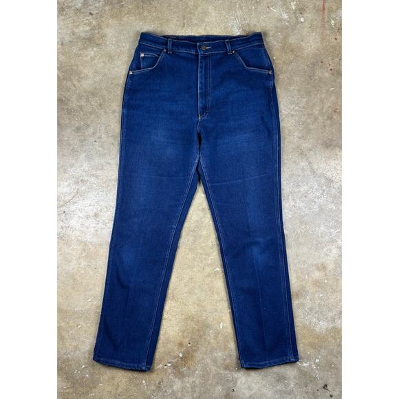 Vintage Lee Women’s High-Rise Jeans 18L Dark Wash, Excellent Condition 80’s 90’s - Picture 2 of 11